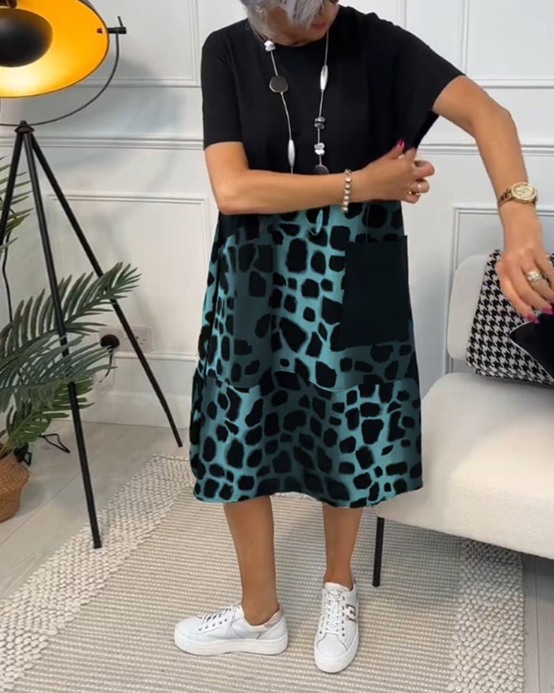 Peggie | Printed Midi Dress with Pockets