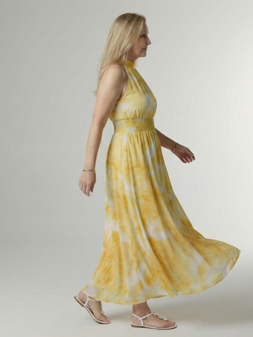 Rayna | Gathered Halter Midi Dress