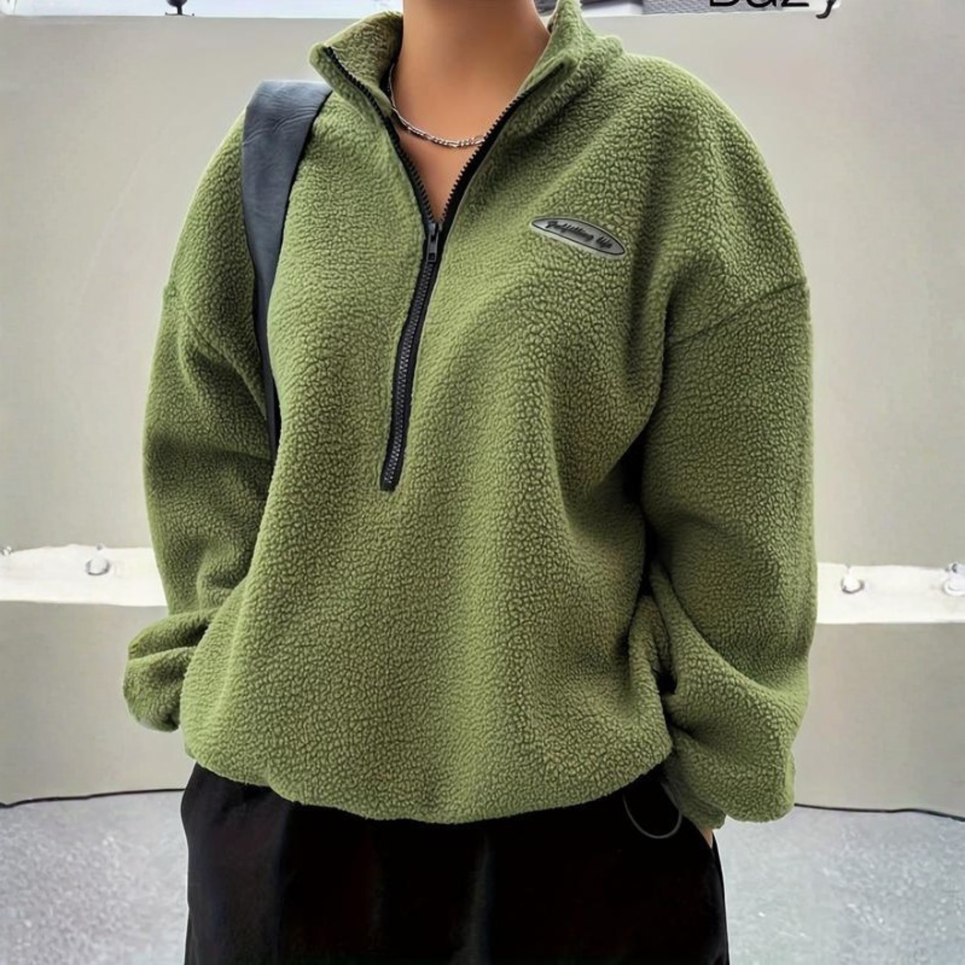 Celeste | Fuzzy Half-Zip Long Sleeve Sweatshirt