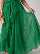 Toril | One-Shoulder Tiered Chiffon Dress