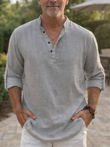 Norton | Collarless Cotton Shirt