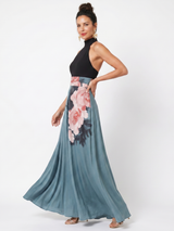Oletta | Floral Halter Maxi Dress