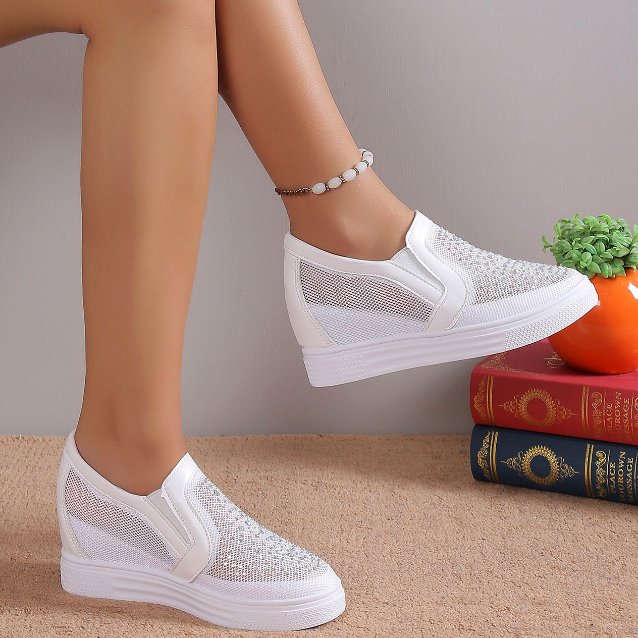 Celeste | Crystal Embellished Sparkle Sneakers