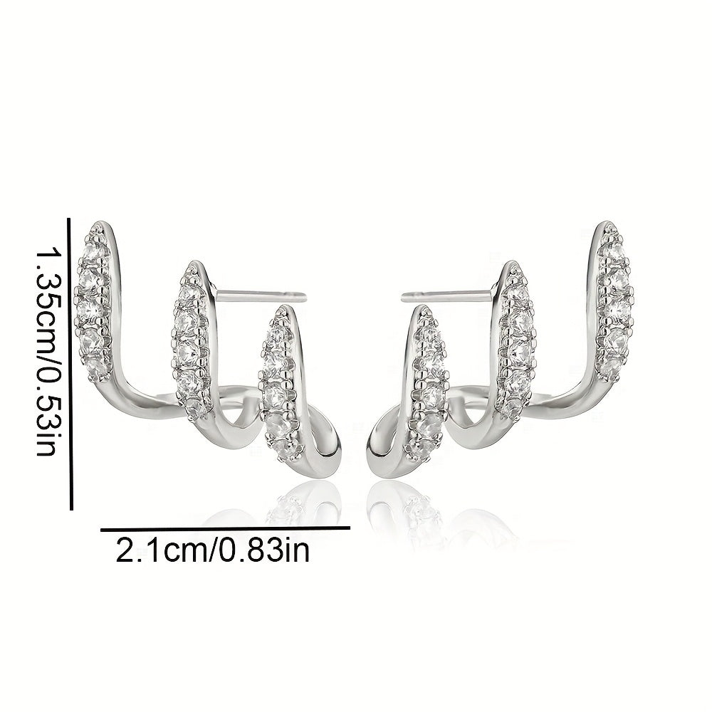 Ulrica | Rhinestone Three-Claw Drop Earrings