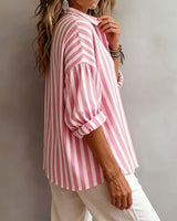 Harlow | Loose Striped Blouse with Collar