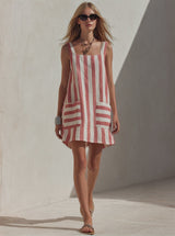 Waleska | Striped Linen-Blend Mini Dress