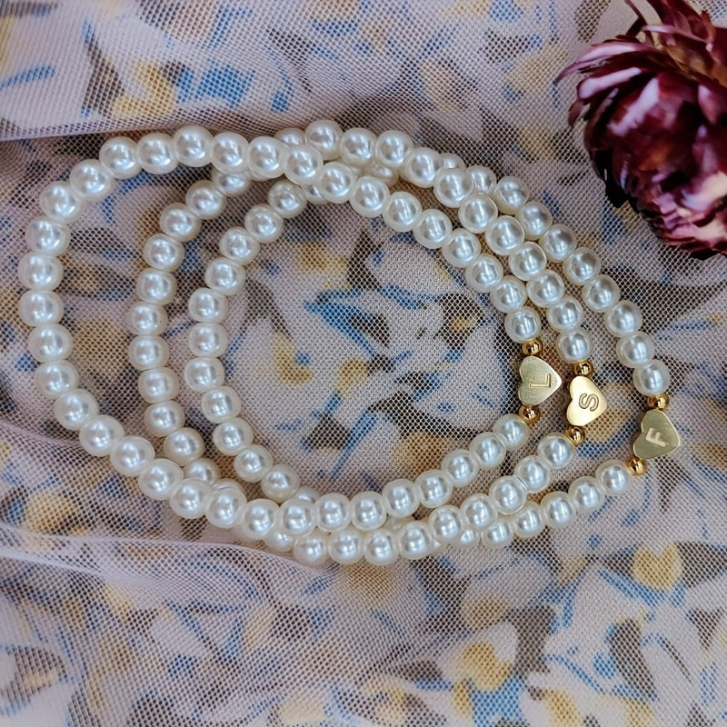 Jocelyn | Initial Heart Charm Bracelet