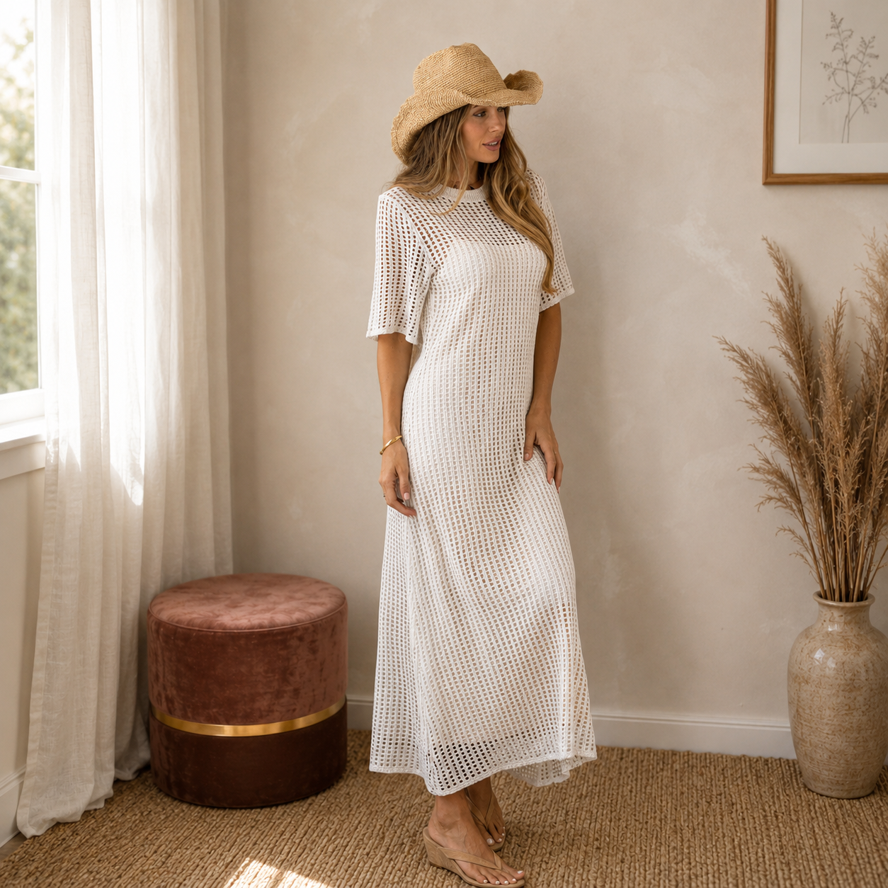Galena | Crochet Maxi Midi Dress
