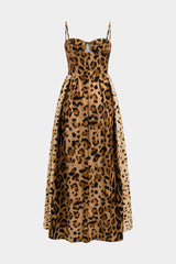 Valentina | Bold Leopard Print Midi Dress