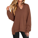 Camille | Oversized V-Neck Lightweight Sweatshirt