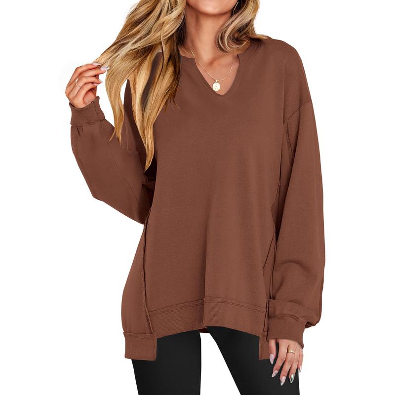 Camille | Oversized V-Neck Lightweight Sweatshirt
