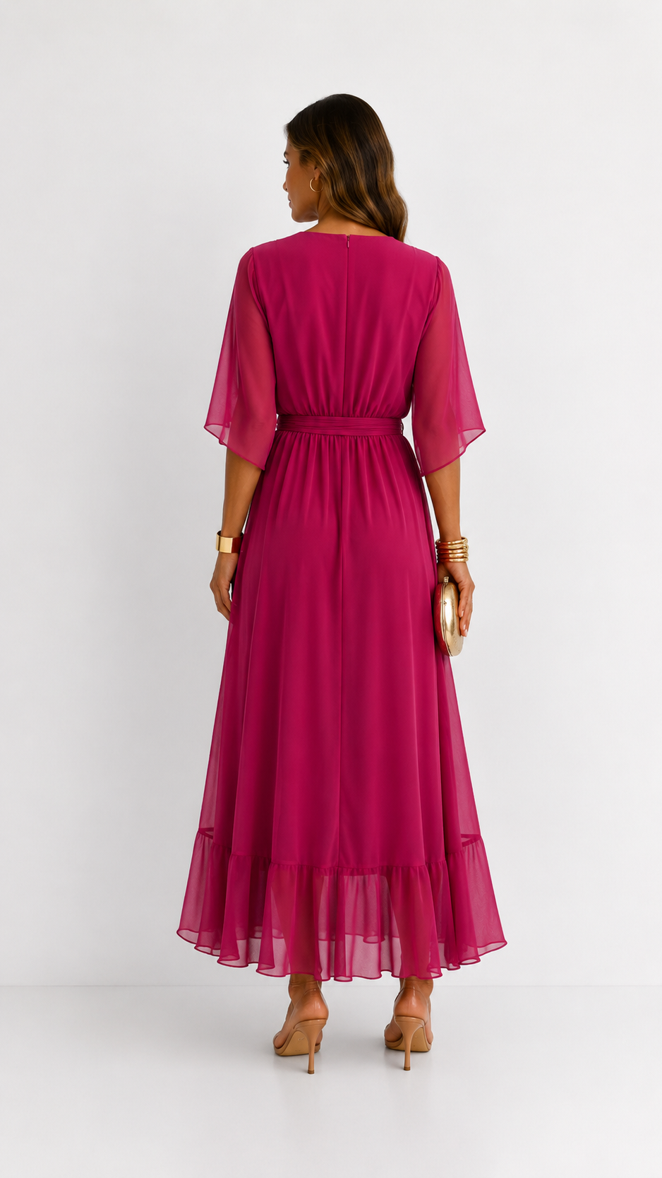 Yolande | Chiffon Wrap Maxi Dress