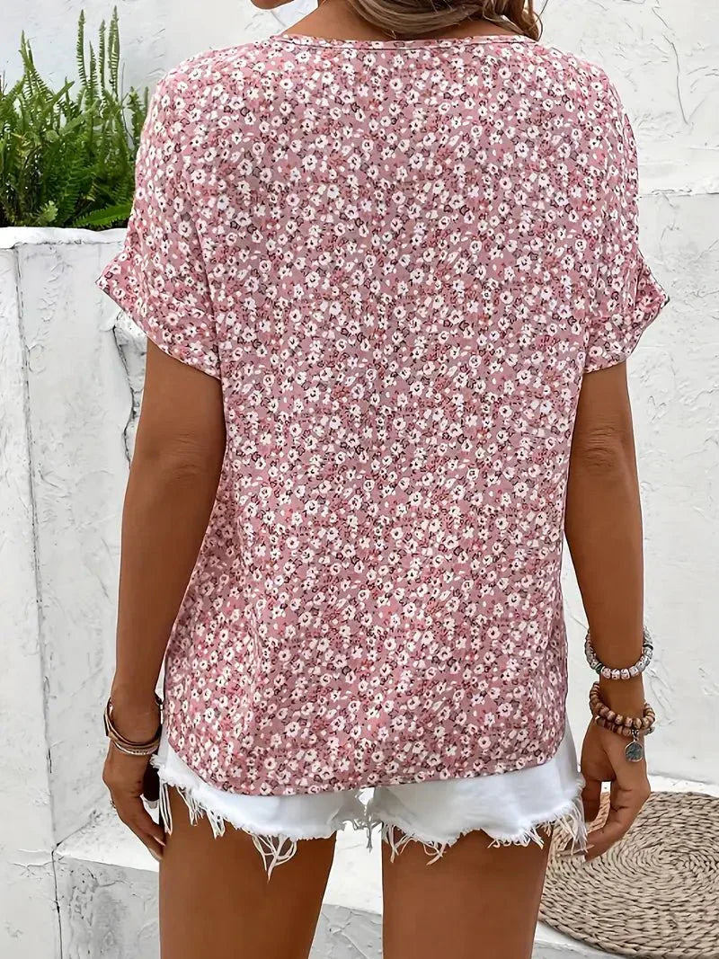 Xia | Wildflower Notch Blouse