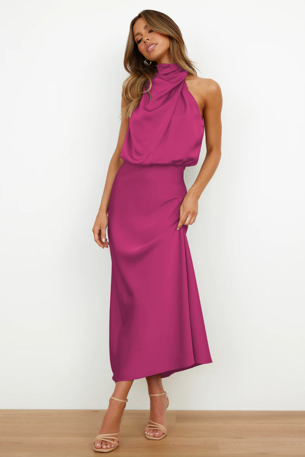 Chelsea | Satin Halter Slip Dress
