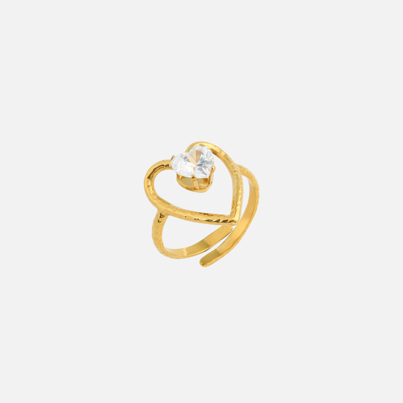 Pamela | Open Heart Crystal Ring