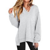 Camille | Oversized V-Neck Lightweight Sweatshirt