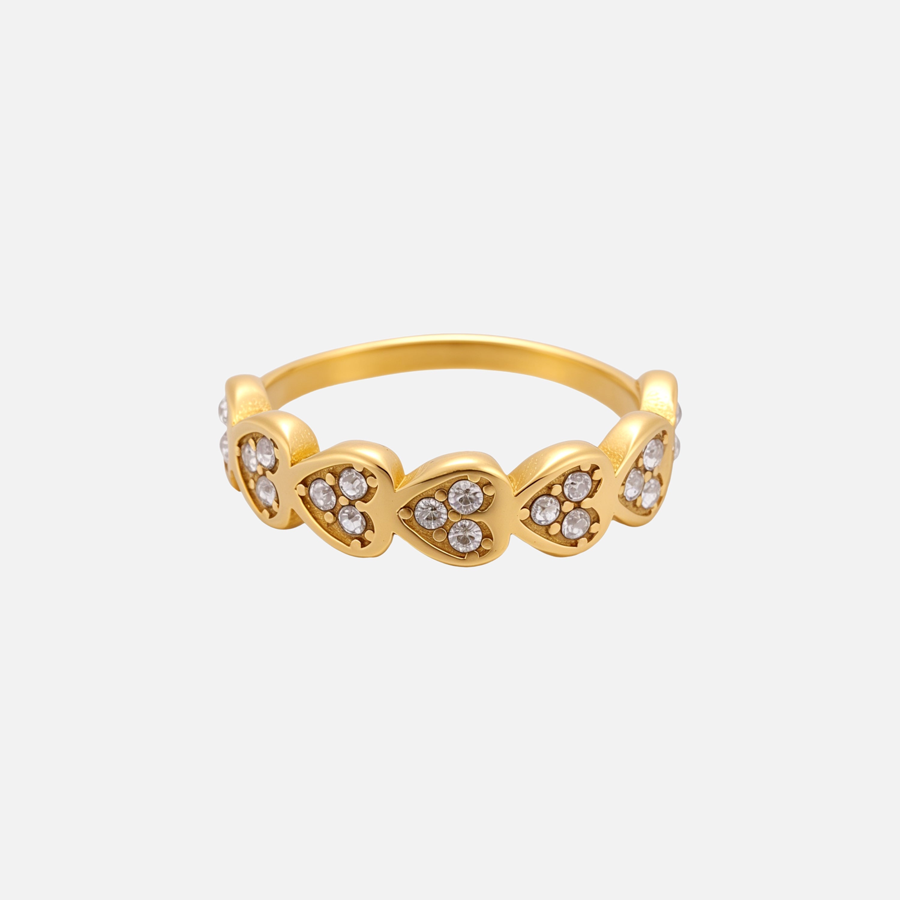 Mariana | Crystal Heart Gold Ring