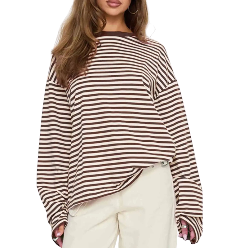 Camille | Striped Long Sleeve Relaxed Shirt