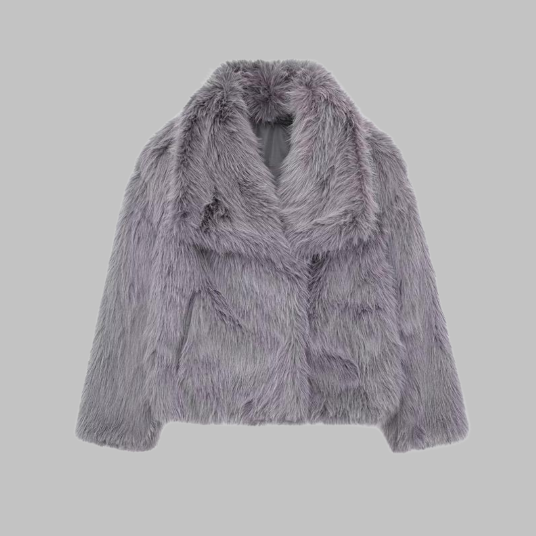 Vivienne | Collared Fuzzy Long Coat