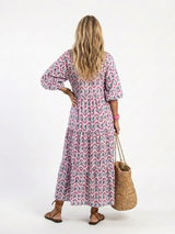 Yolanda | Geometric Print Tiered Midi Dress