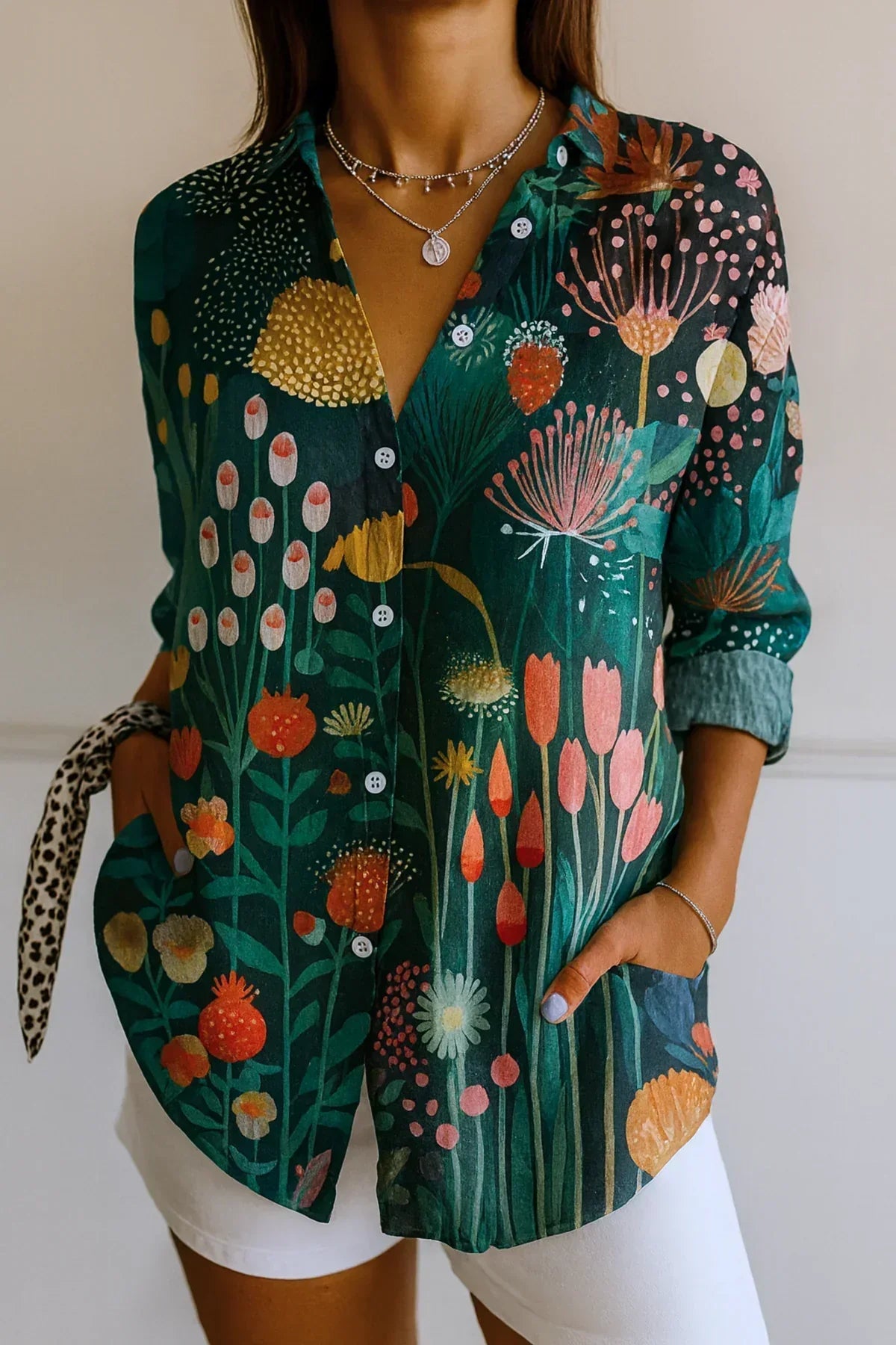 Margit | Colorful Pattern Blouse