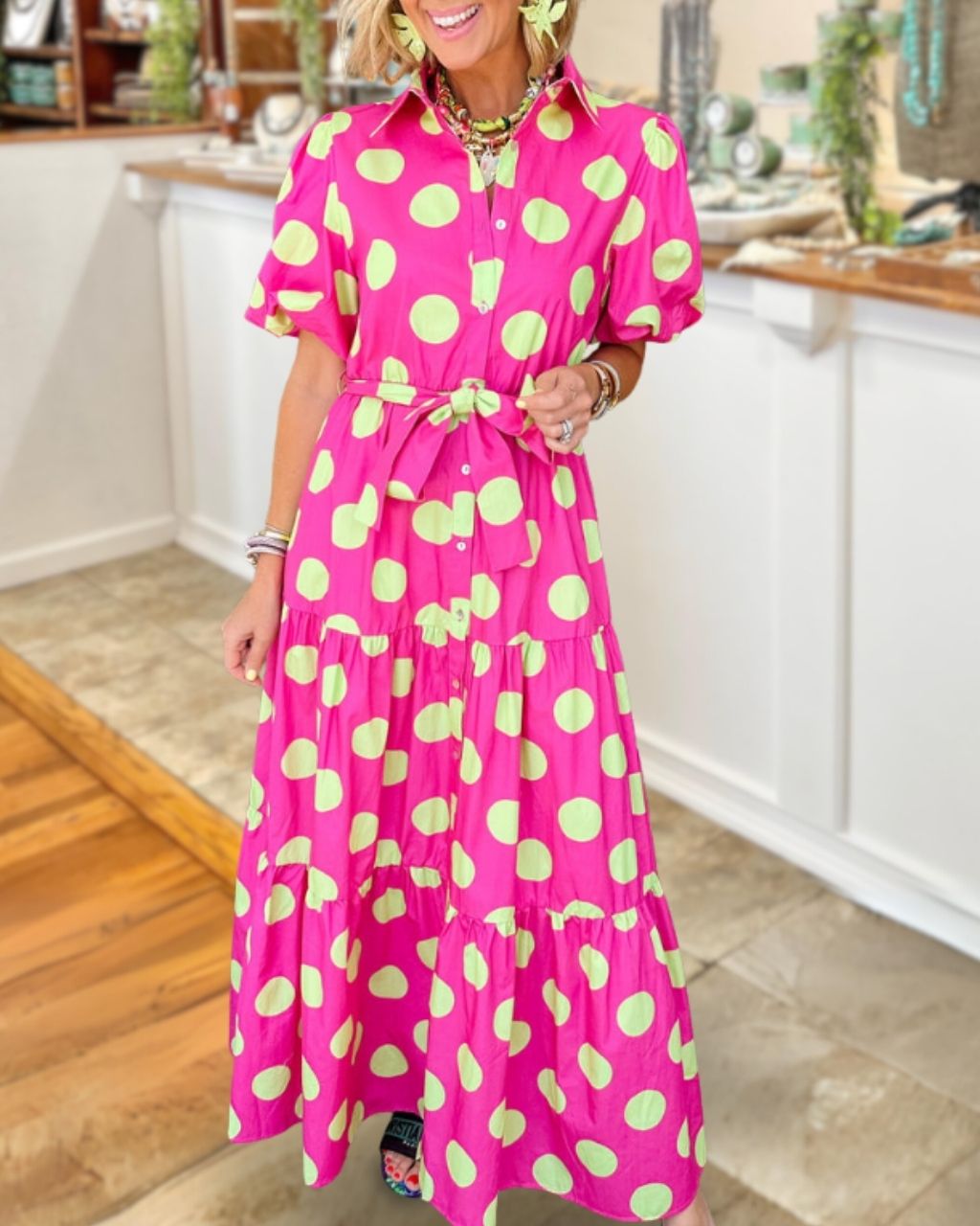 Evalyn | Polka-Dot Maxi Dress
