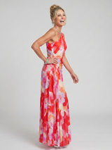 Marcella | One-Shoulder Pleated Midi Dress