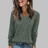 Camille | Soft V-Neck Long Sleeve Top