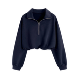 Camille | Cropped Half-Zip Pullover