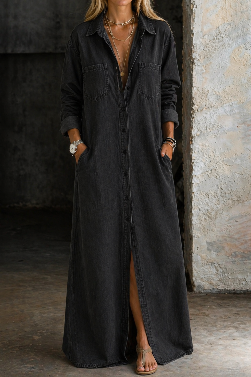Tabitha | Flowing Button-Down Casual Dress