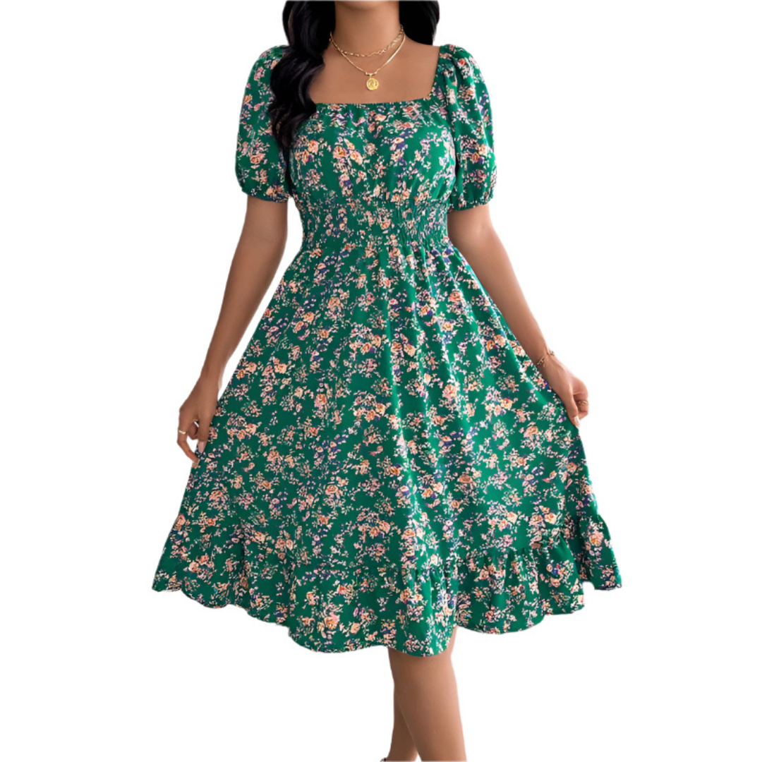 Solène | Square Neck Ruffled Sundress