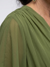Genesis | V-Neck Draped Waist Midi Dress