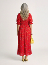 Vada | Square-Neck Floral Midi Dress