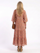 Dolly | Geometric Print V-Neck Midi Dress
