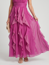 Olympia | High Neck Ruffle Layer Maxi Dress