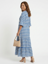 Yardena | Diamond-Pattern Layered Midi Dress