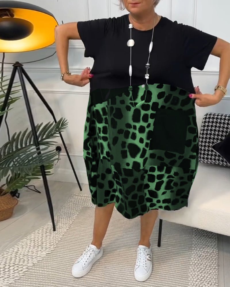 Peggie | Printed Midi Dress with Pockets