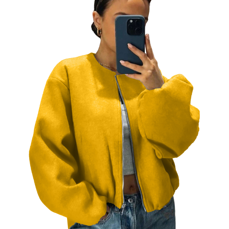 Zara | Minimalist Zip Jacket Relaxed Fit