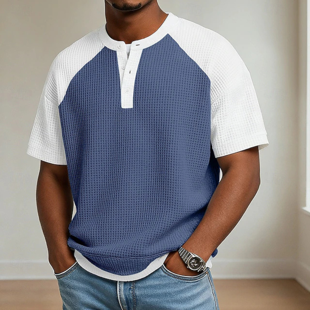 Homer | Waffle Knit Colorblock Henley