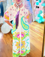Briallen | Paisley Print Satin Shirt Dress