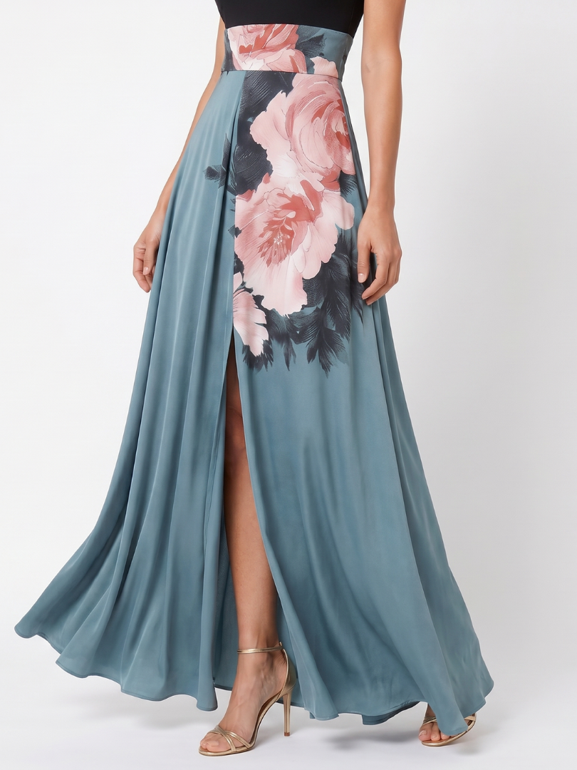 Oletta | Floral Halter Maxi Dress