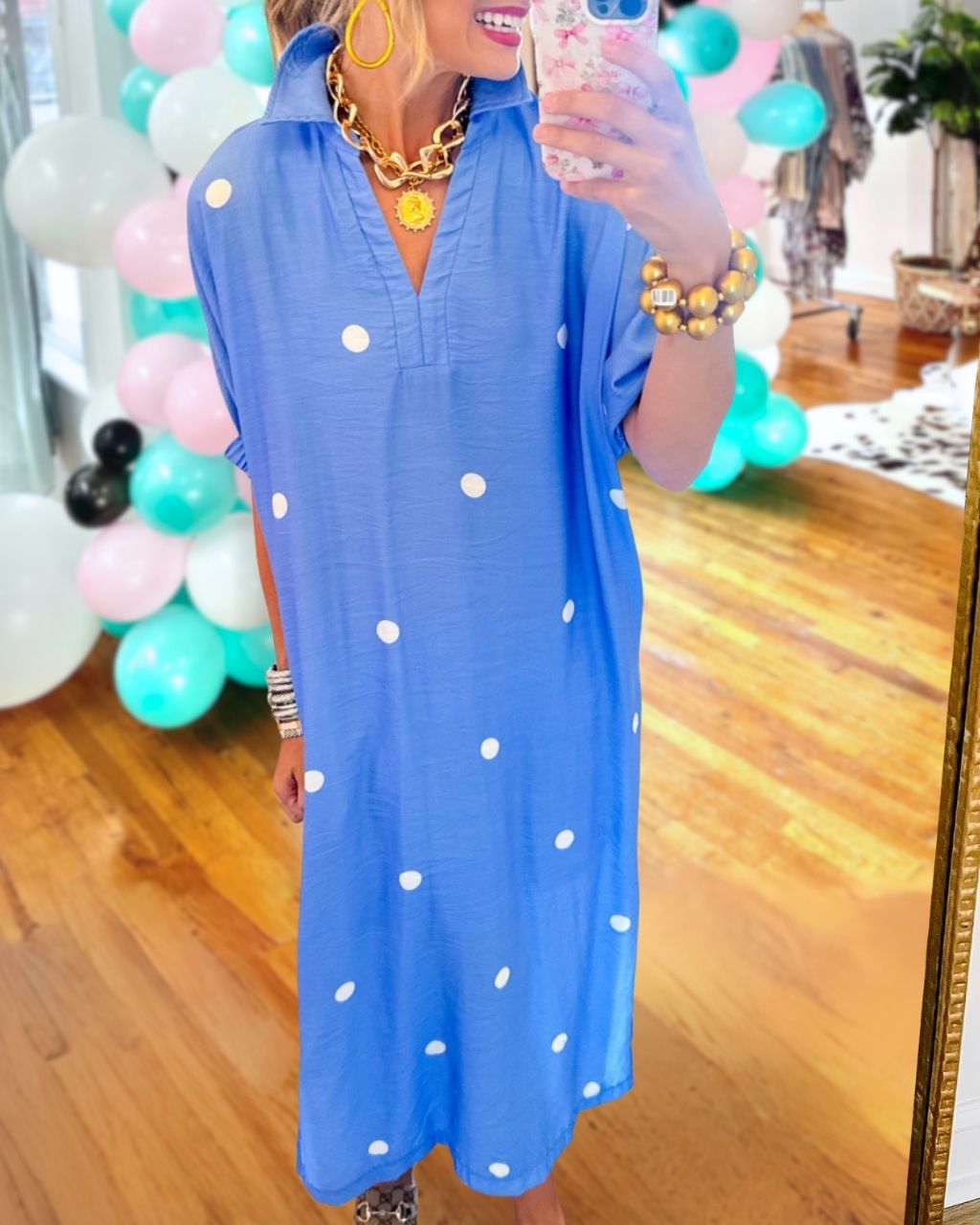 Jeannine | Polka Dot Maxi Dress