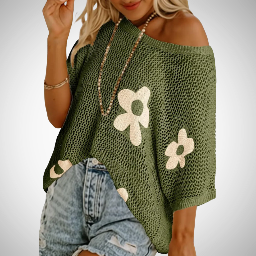 Celeste | Lightweight Crochet Knit Top