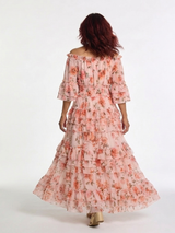 Willow | Off-Shoulder Floral Ruffle Tiered Maxi Dress