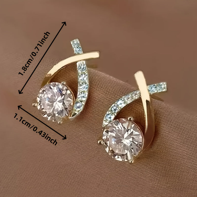 Ulani | Golden Cross Zirconia Studs