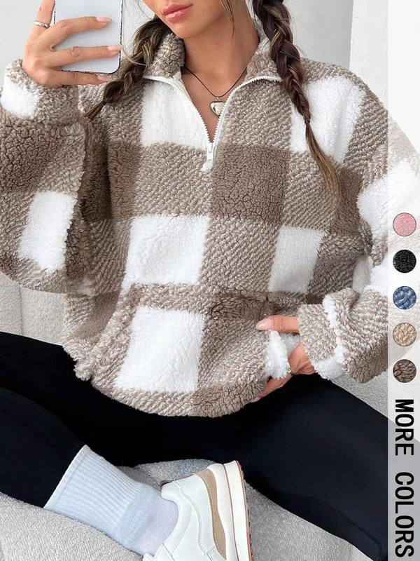 Savanna | Plaid Half-Zip Sweatshirt