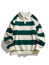 Camille | Striped Collar Long Sleeve Sweatshirt
