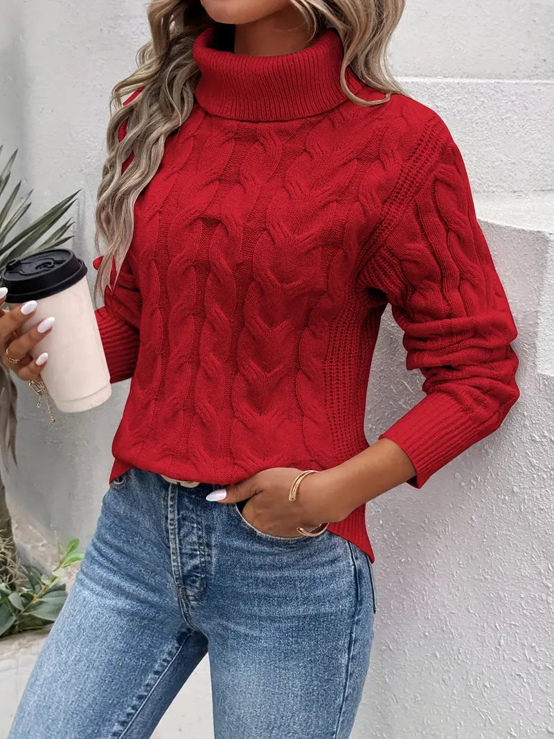 Céleste | Cable Knit Turtleneck Sweater