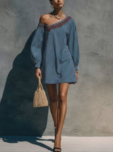 Fira | One-Shoulder Striped Mini Dress