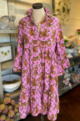 Novella | Tiger Print Midi Shirt Dress